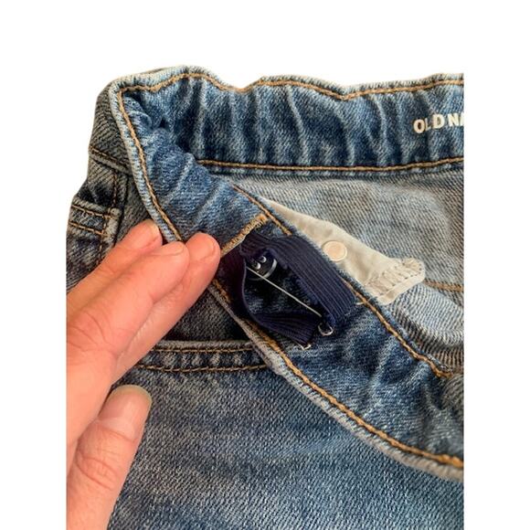 Old Navy-High-Waisted-Slouchy-Straight-Jeans-100% Cotton-Med. Wash-Girls-8 - Picture 3 of 6